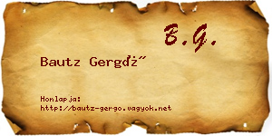 Bautz Gergő névjegykártya